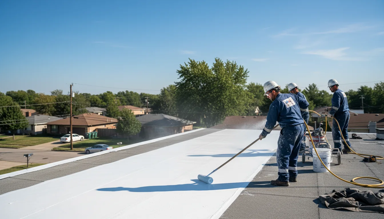 Commercial roof coating in Corsicana, TX near me